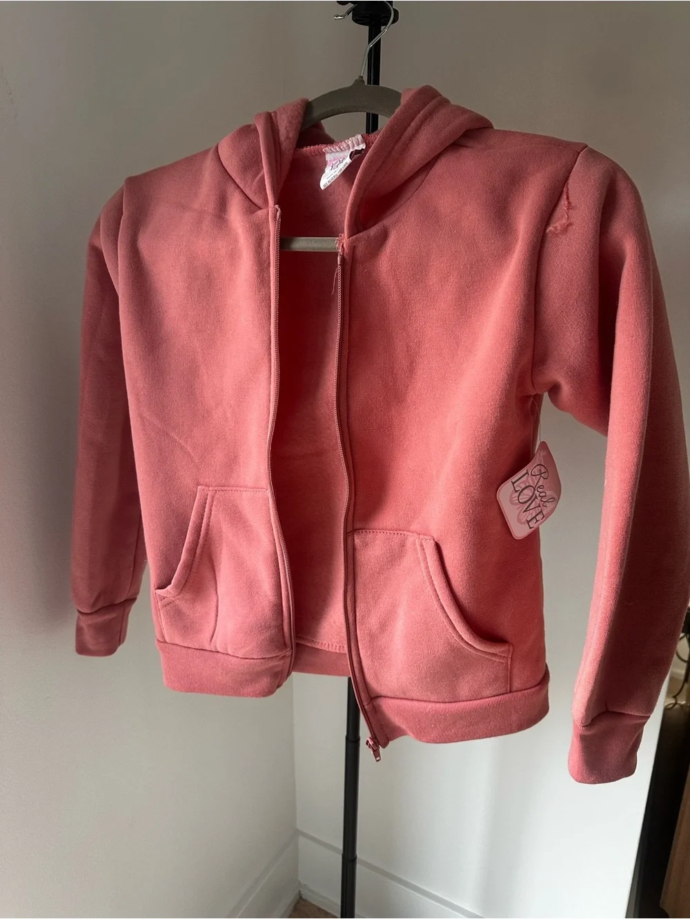 Kids Pink Zip-Up Hoodie Jacket